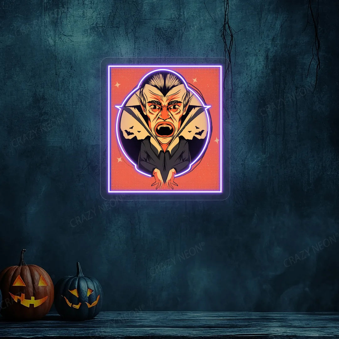 Dracula Halloween Neon Artwork