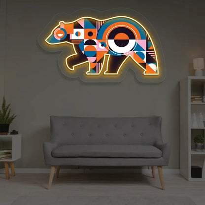 Chroma Bear Abstract Neon Artwork Sign