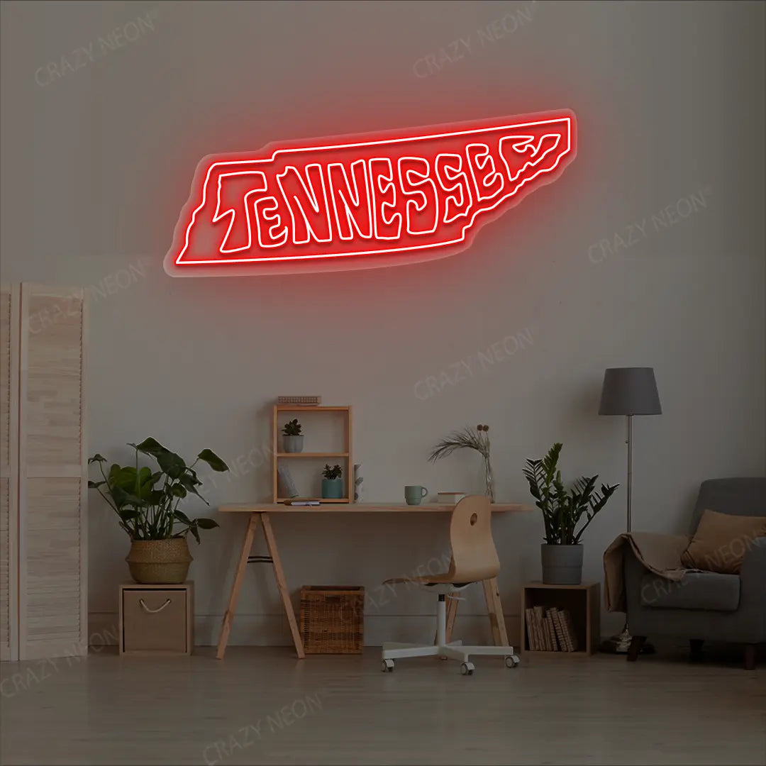 TENNESSEE Map Neon Sign