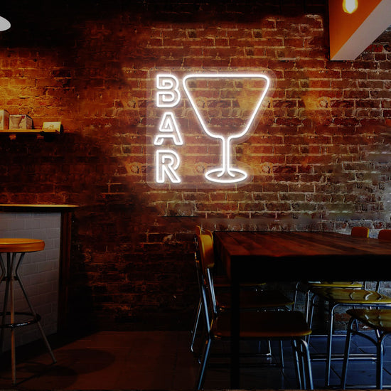 Glass and Bar Neon Sign