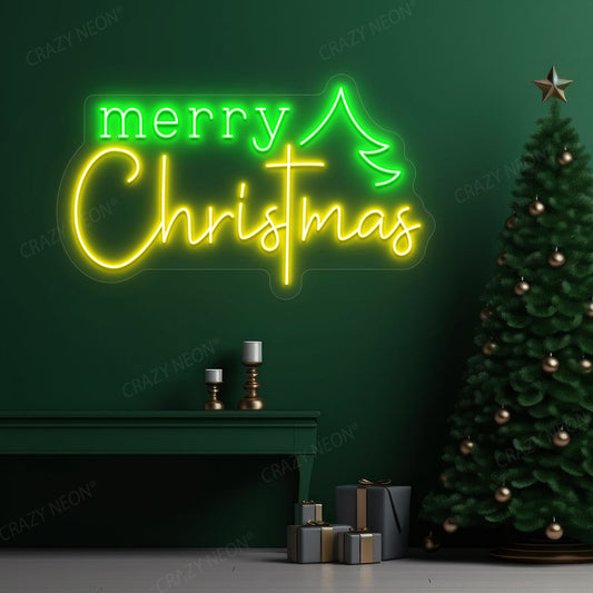 Christmas Wishes & Trees Neon Sign