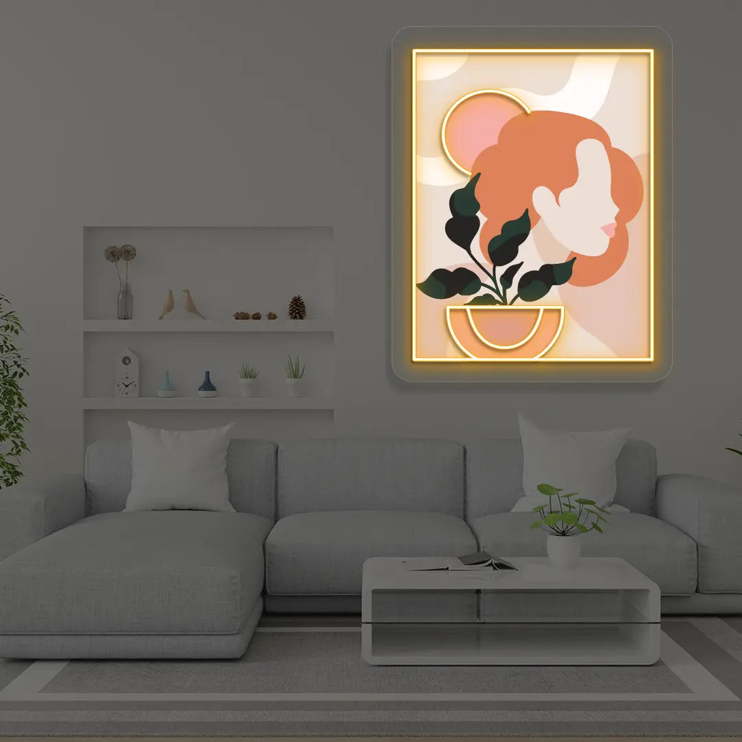 Flora Portarit Abstract Neon Artwork Sign