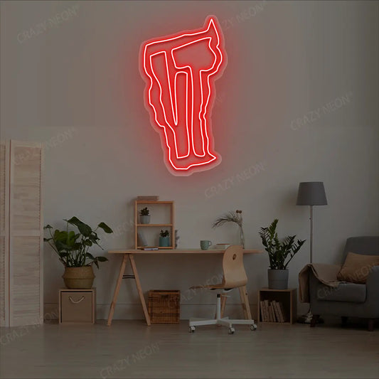 VERMONT Map Neon Sign