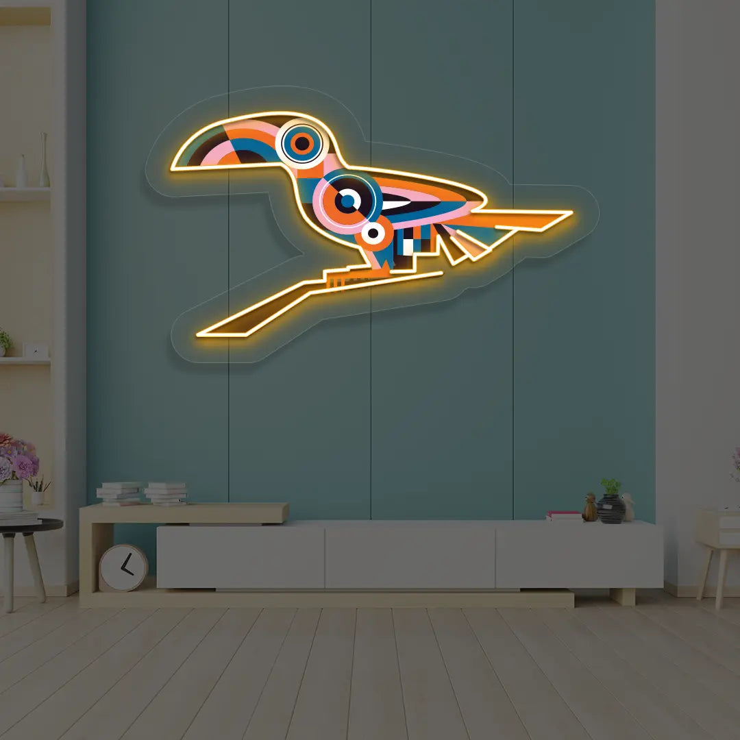 Toucan Harmony Abstract Neon Artwork Sign