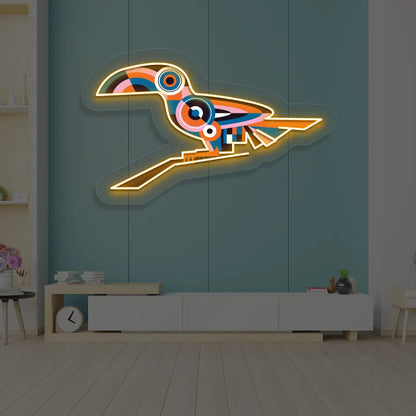 Toucan Harmony Abstract Neon Artwork Sign