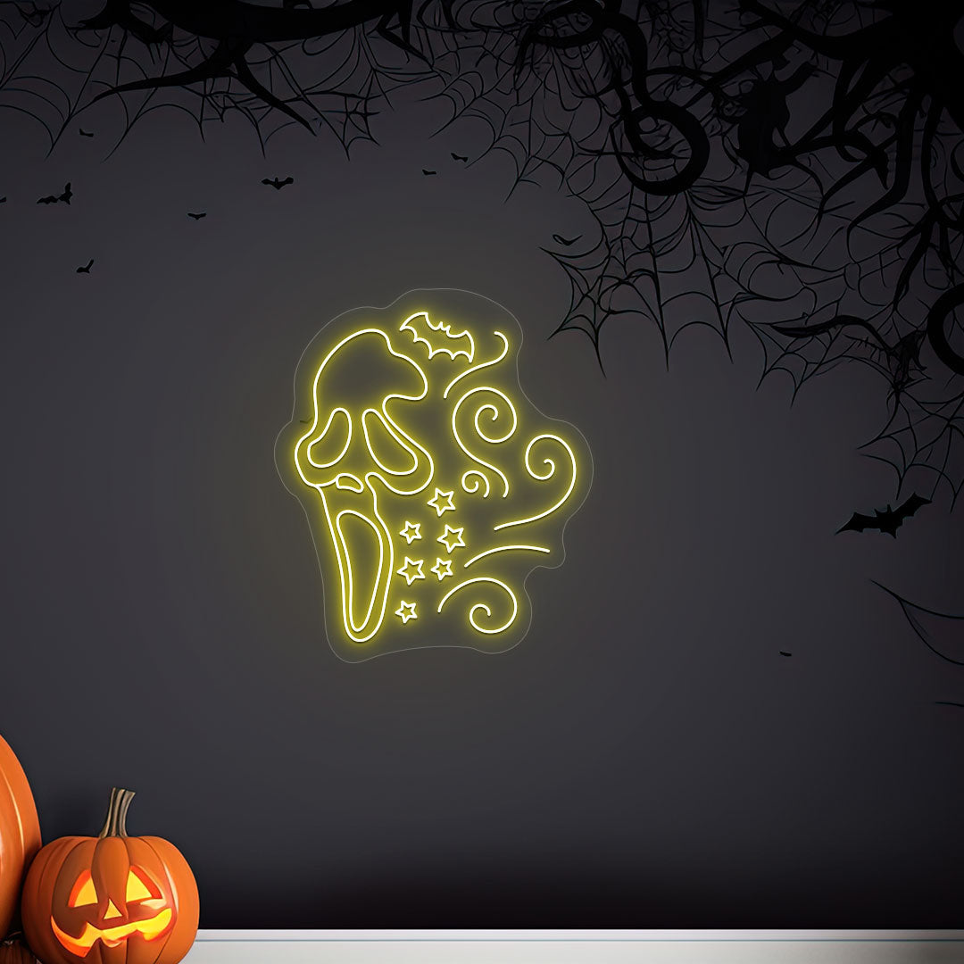 Scary Ghost Face Neon Sign