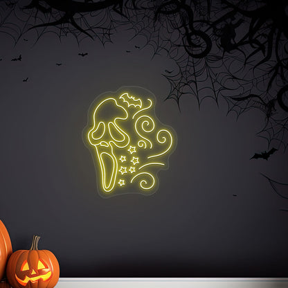 Scary Ghost Face Neon Sign
