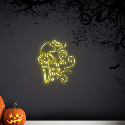 Scary Ghost Face Neon Sign