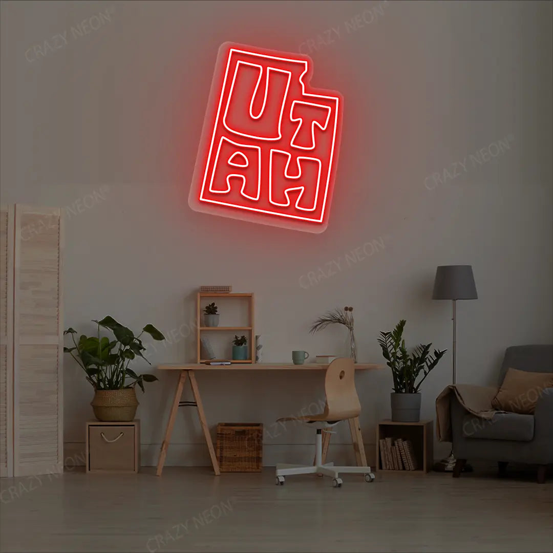UTAH Map Neon Sign