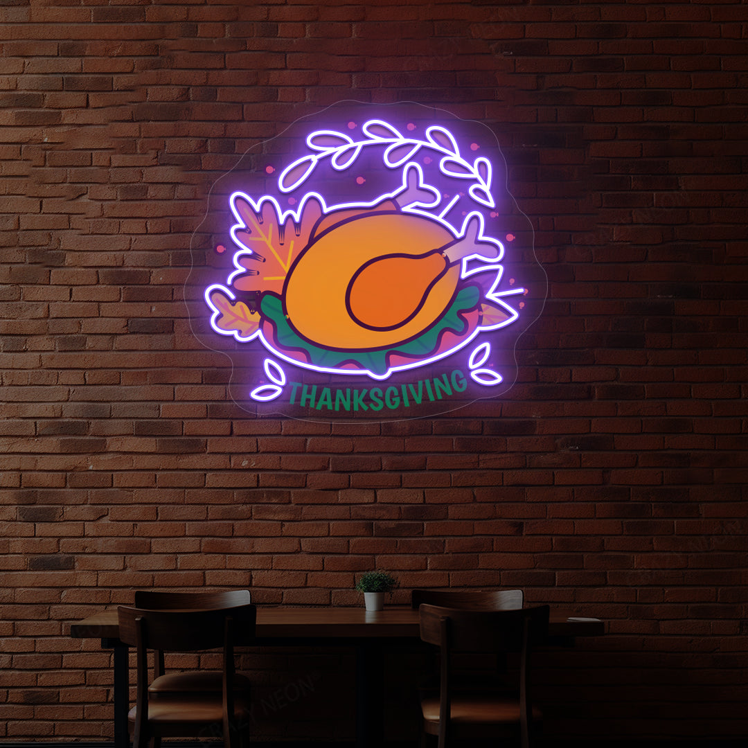 Thanksgiving Roast Turkey Neon Sign