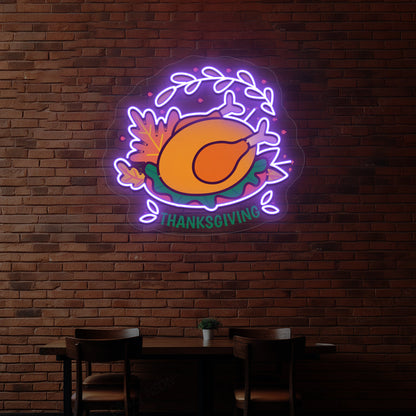 Thanksgiving Roast Turkey Neon Sign