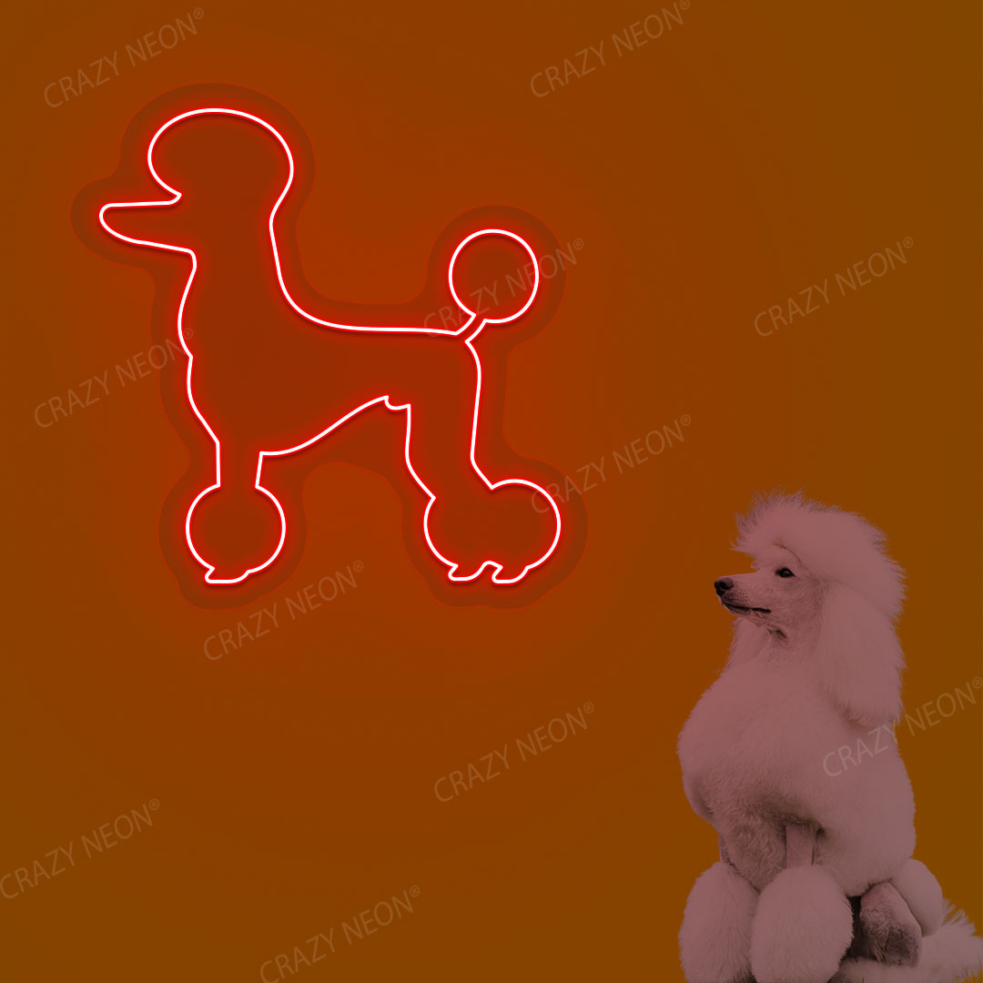 White Poodle Dog Neon Sign