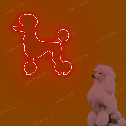 White Poodle Dog Neon Sign