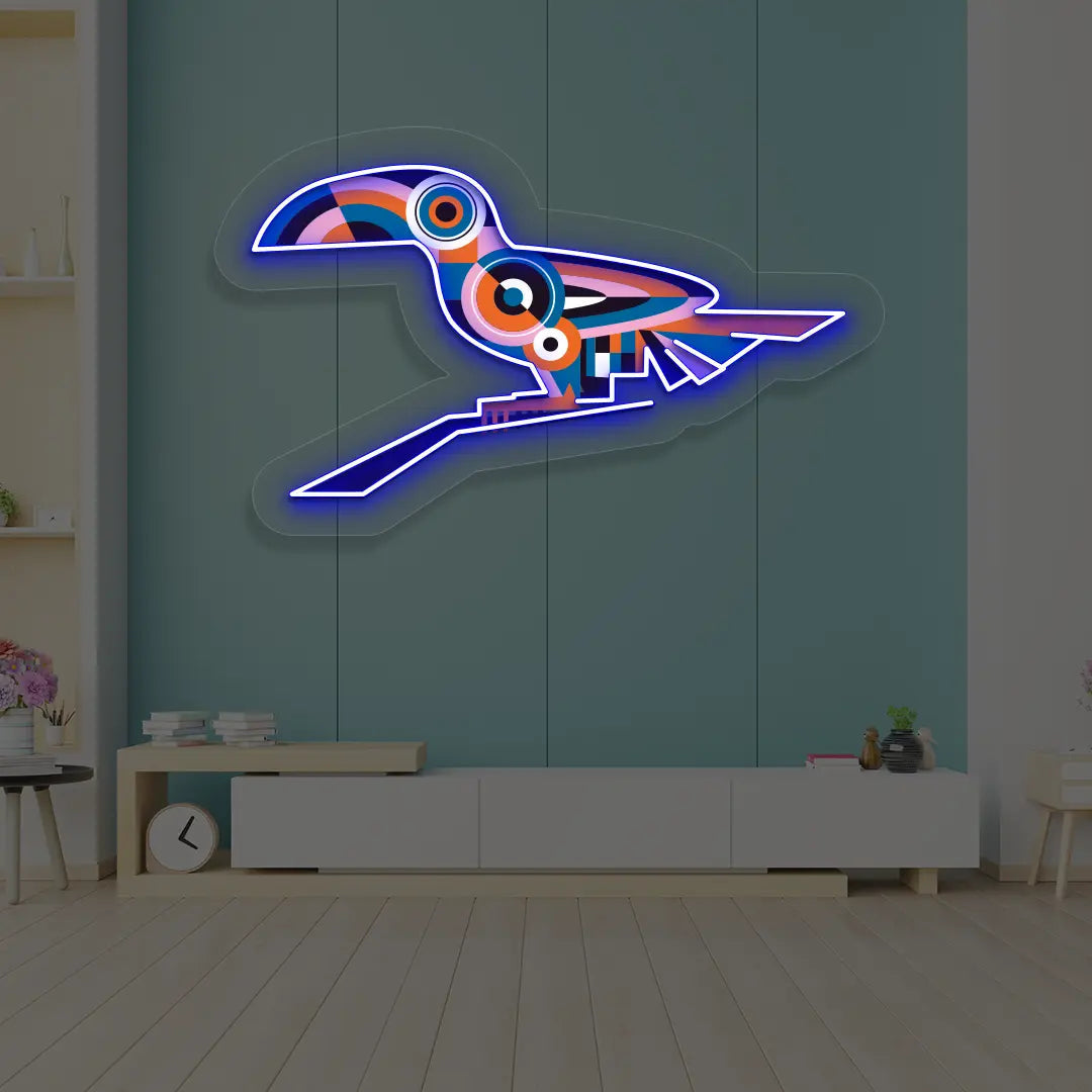 Toucan Harmony Abstract Neon Artwork Sign