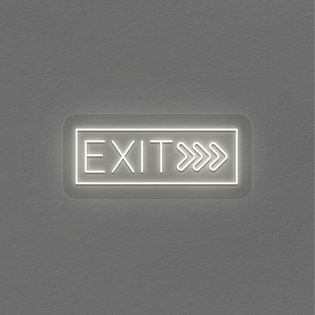 Exit With Arrow Neon Sign