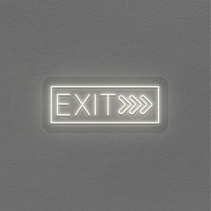 Exit With Arrow Neon Sign