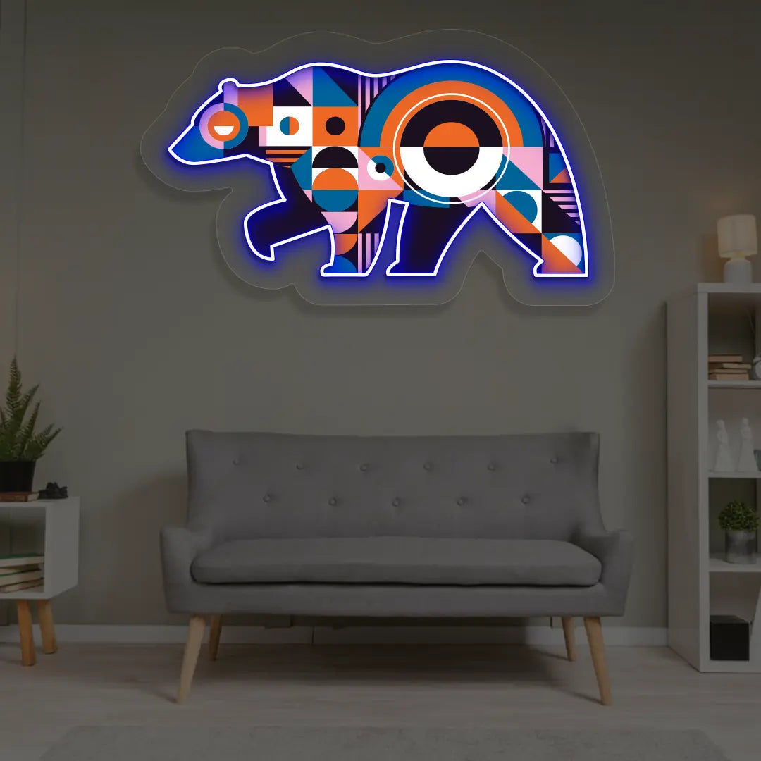 Chroma Bear Abstract Neon Artwork Sign