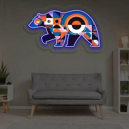 Chroma Bear Abstract Neon Artwork Sign