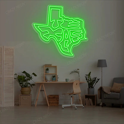 TEXAS Map Neon Sign