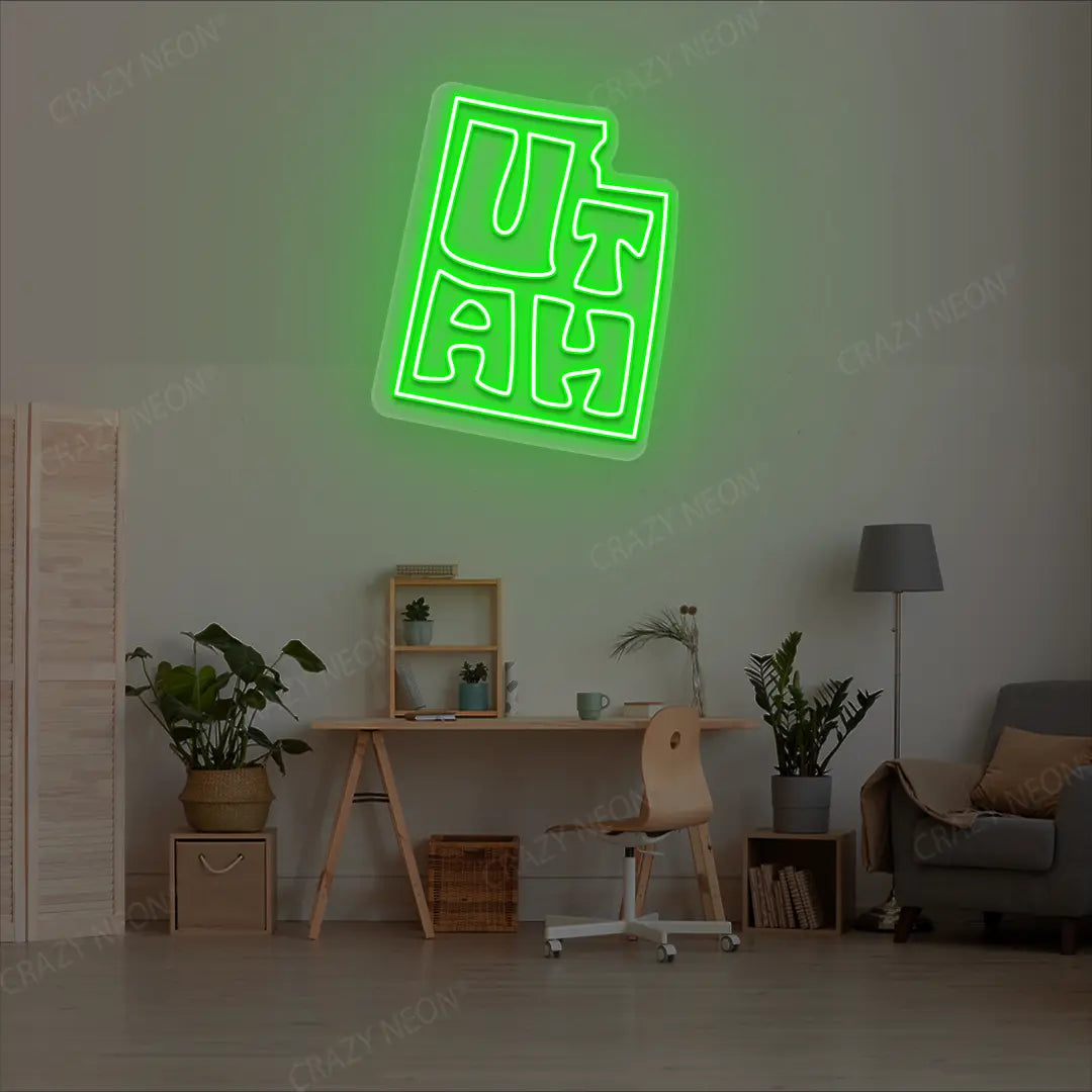 UTAH Map Neon Sign