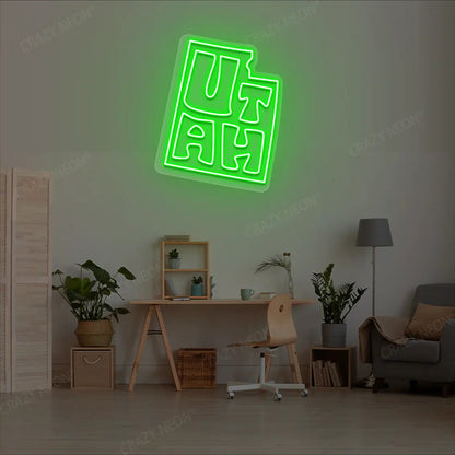 UTAH Map Neon Sign