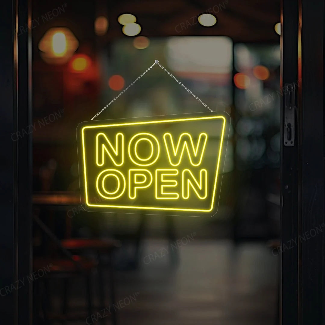 Now Open LED Sign, bright business neon light for storefront, window display. 9 of 16.