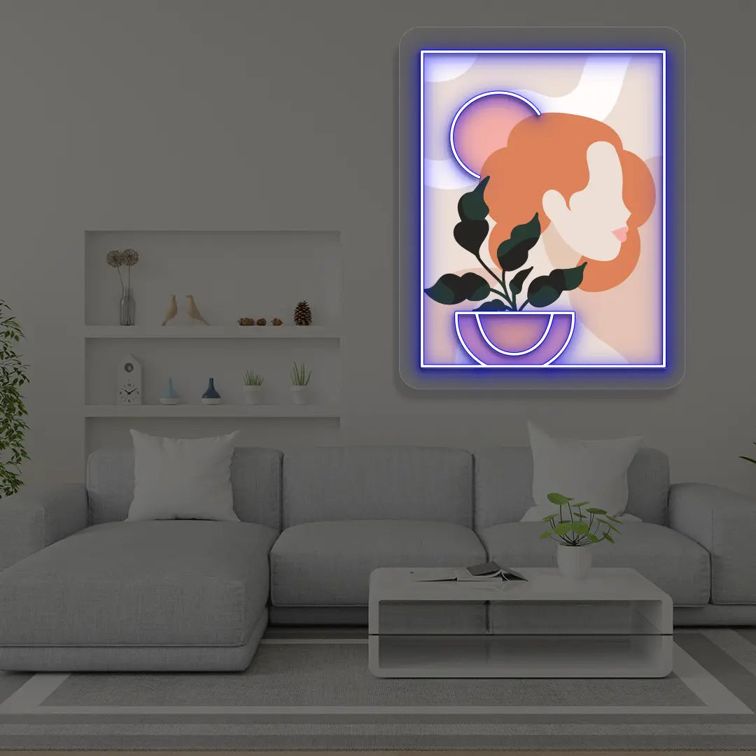 Flora Portarit Abstract Neon Artwork Sign