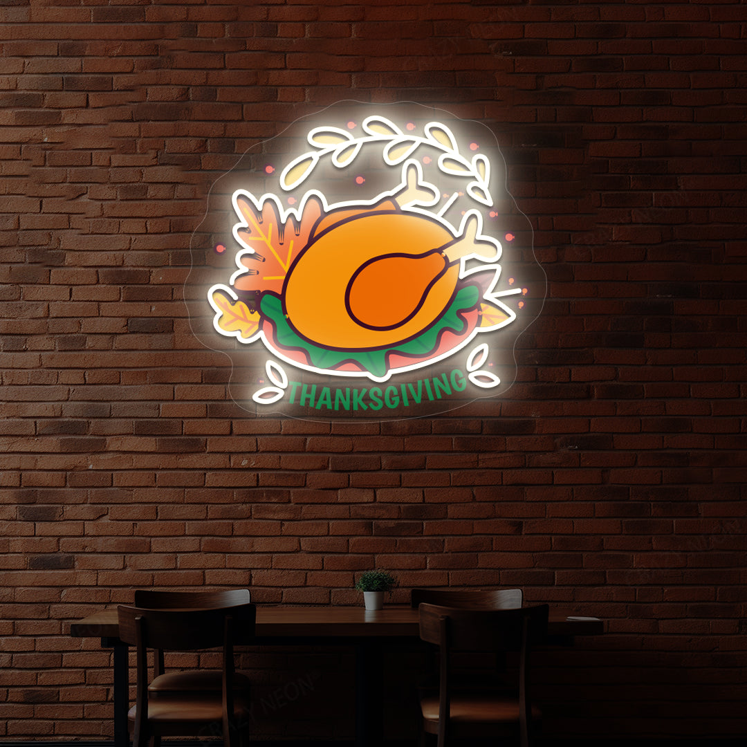 Thanksgiving Roast Turkey Neon Sign