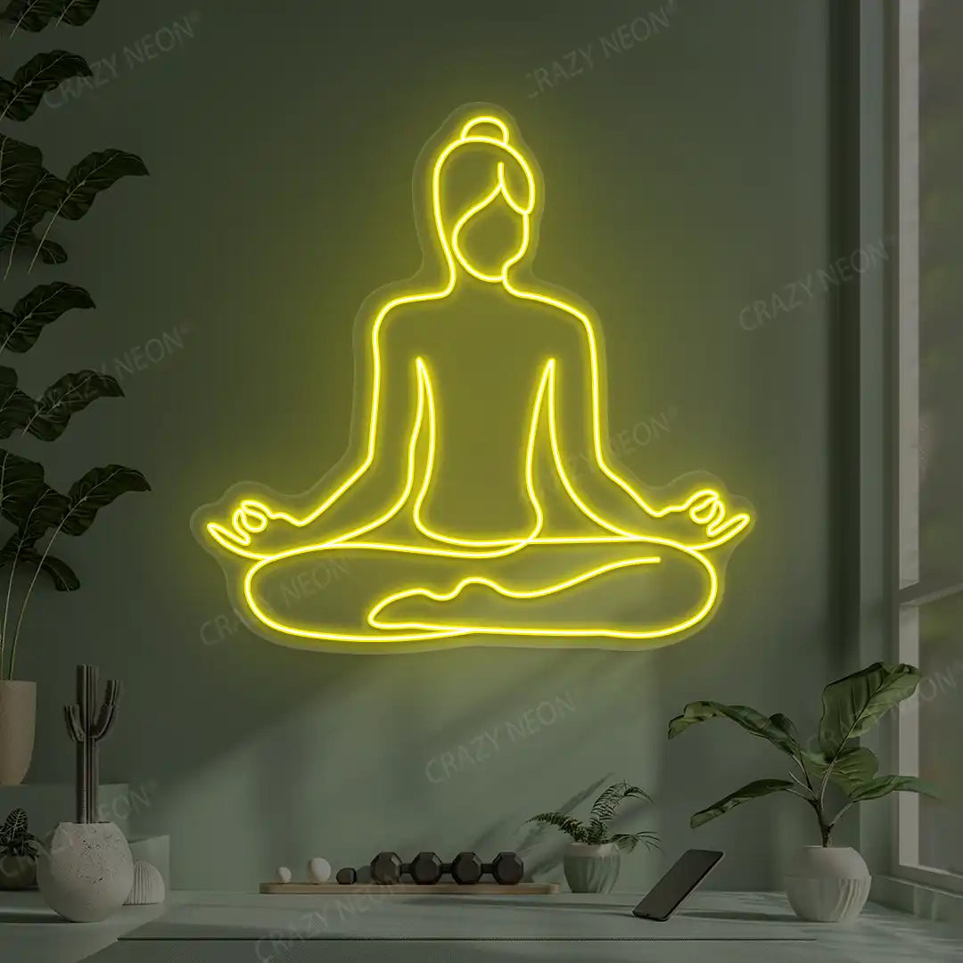 Swastikasana Contour Yoga Neon Sign