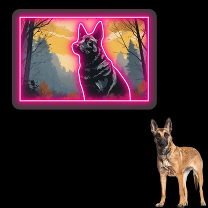 Misty Woods German Shepherd Neon Artwork Sign