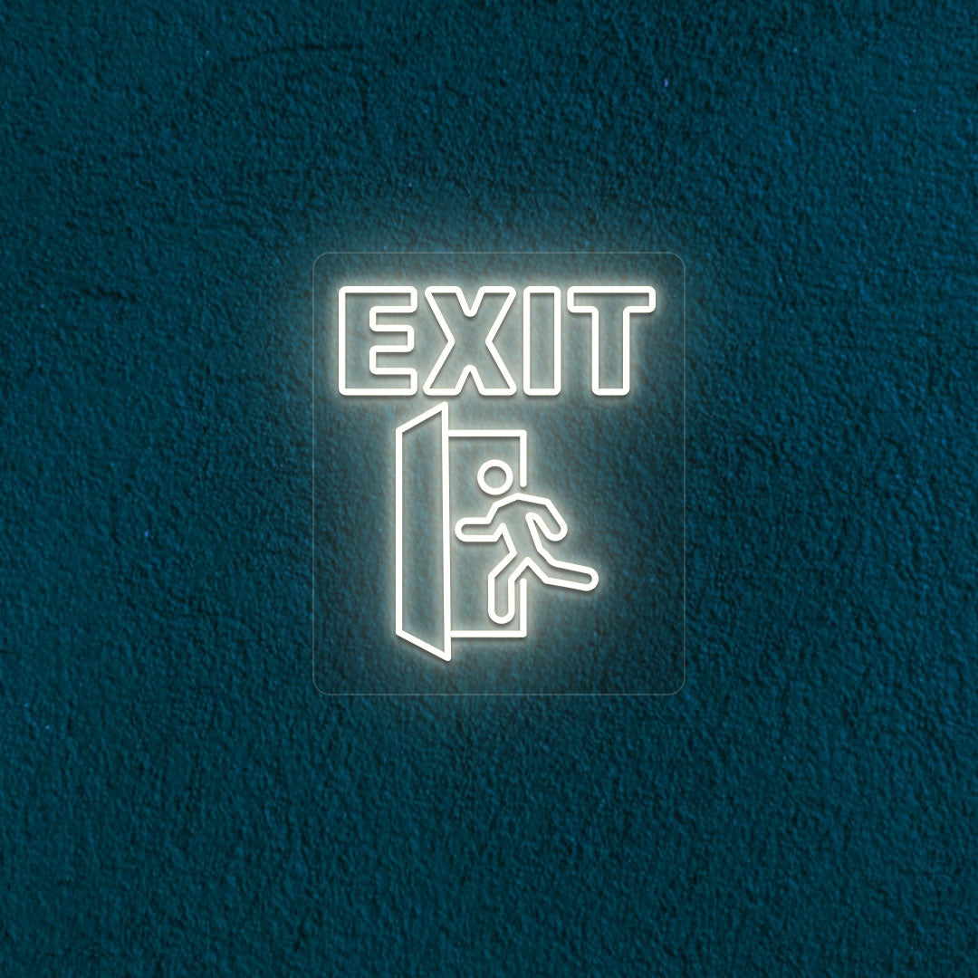 Exit Text With Door Neon Sign