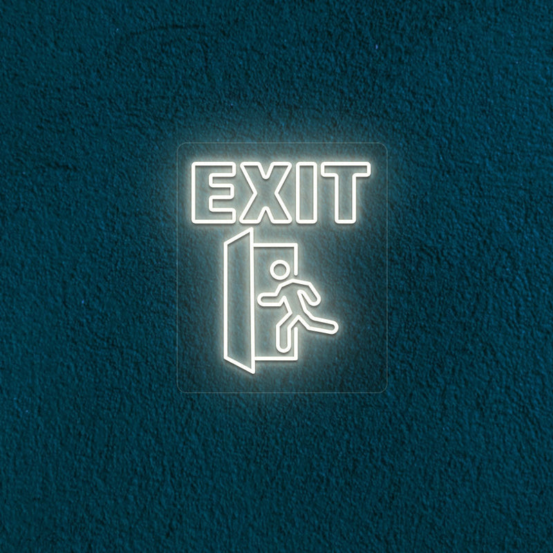 Exit Text With Door Neon Sign