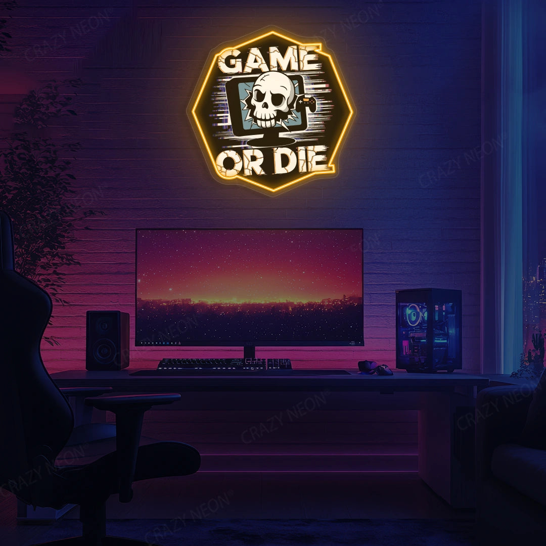 Game Or Die Neon Artwork Sign