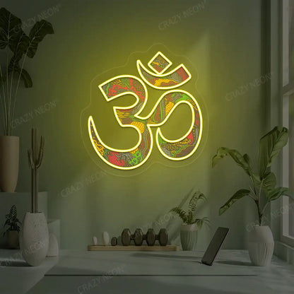 Psychedelic OM Neon Artwork Sign