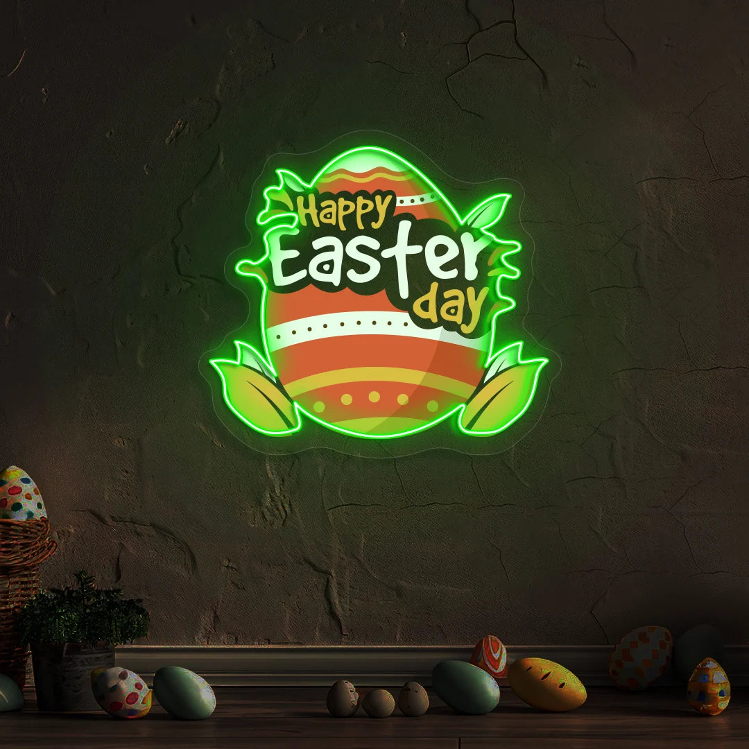Happy Easter Day Egg Neon Artwork Sign
