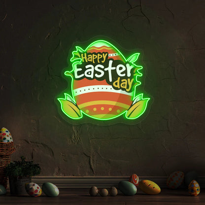 Happy Easter Day Egg Neon Artwork Sign