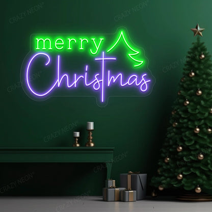 Christmas Wishes & Trees Neon Sign