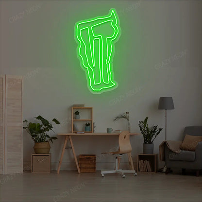 VERMONT Map Neon Sign