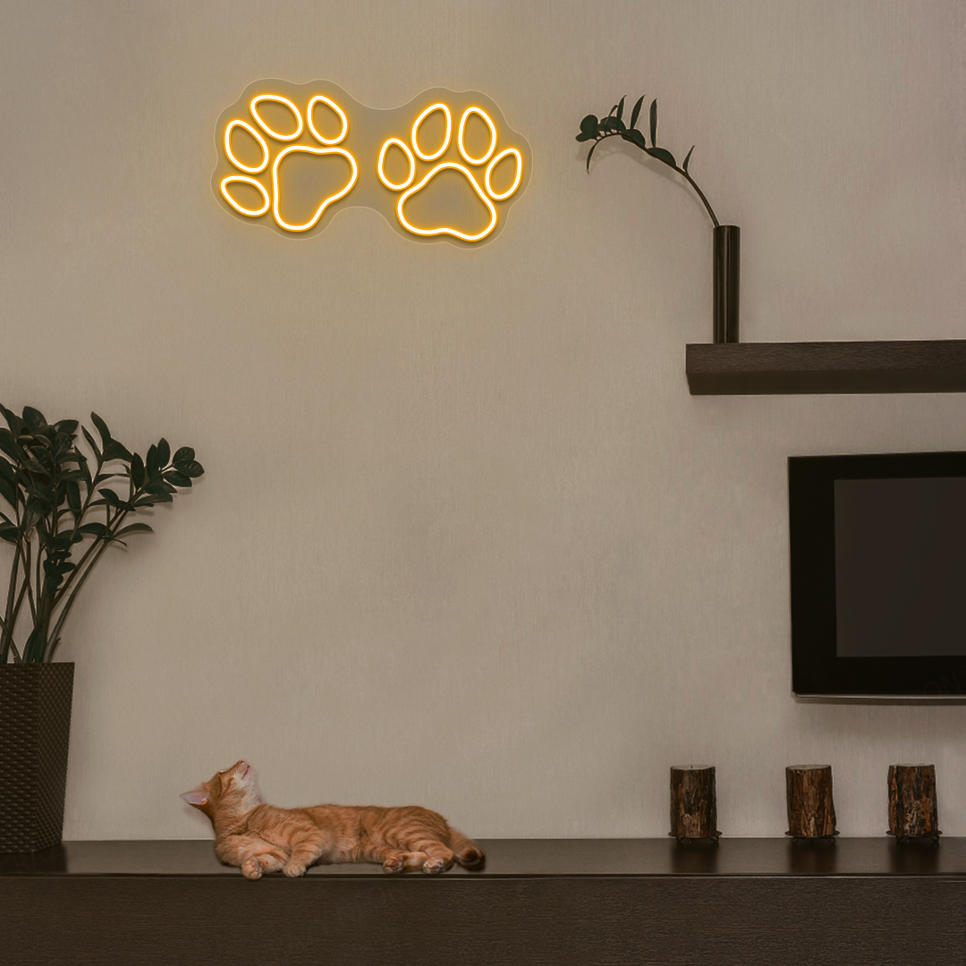 Paw Print Glow Neon Sign
