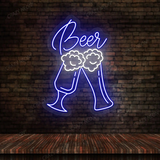 Beer Glass Bar Neon Sign - Multicolor