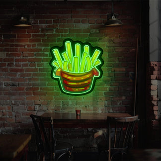 French Fries Led Artwork Neon Sign