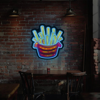 French Fries Led Artwork Neon Sign
