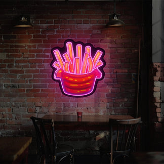 French Fries Led Artwork Neon Sign