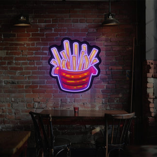 French Fries Led Artwork Neon Sign