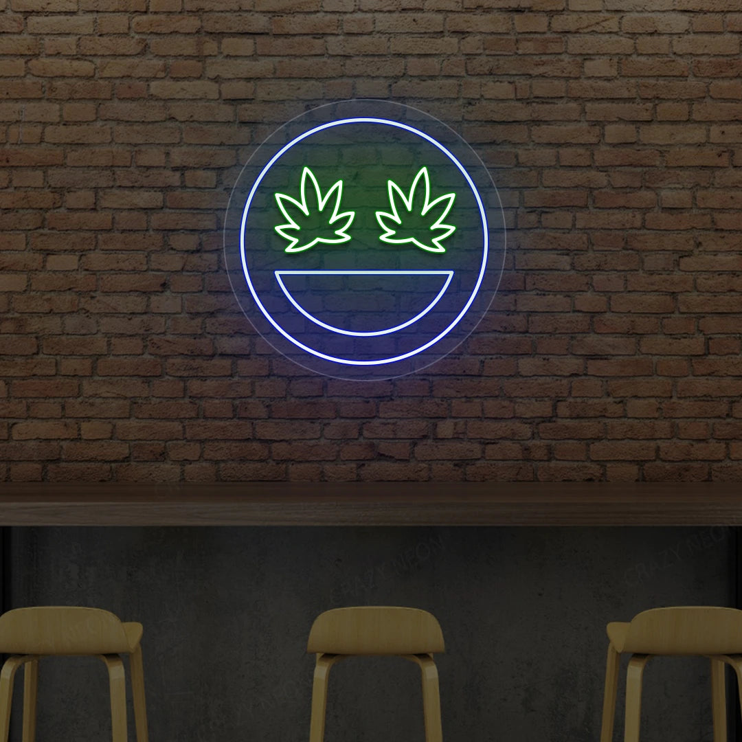 Smiley Weed Neon Sign