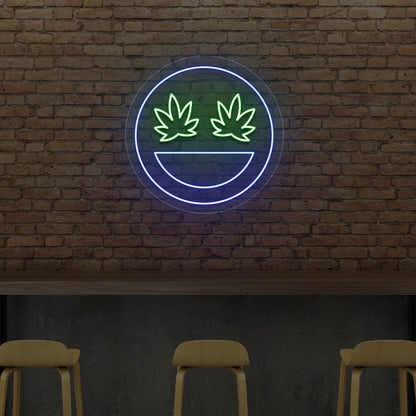 Smiley Weed Neon Sign