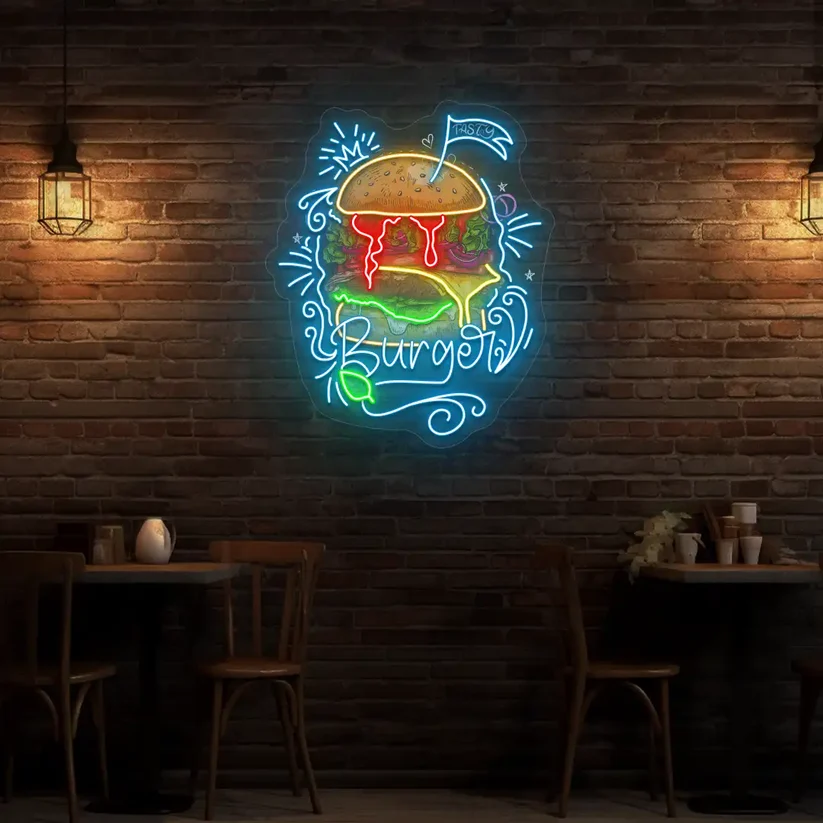 Burger Burst Neon Sign