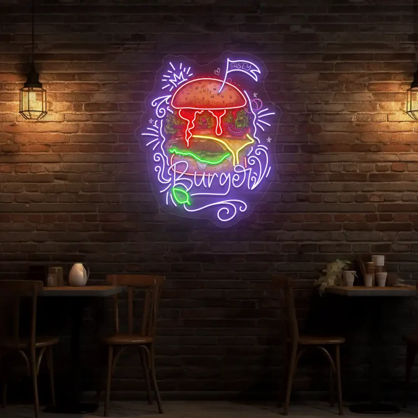 Burger Burst Neon Sign