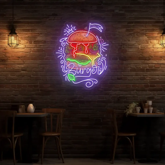Burger Burst Neon Sign