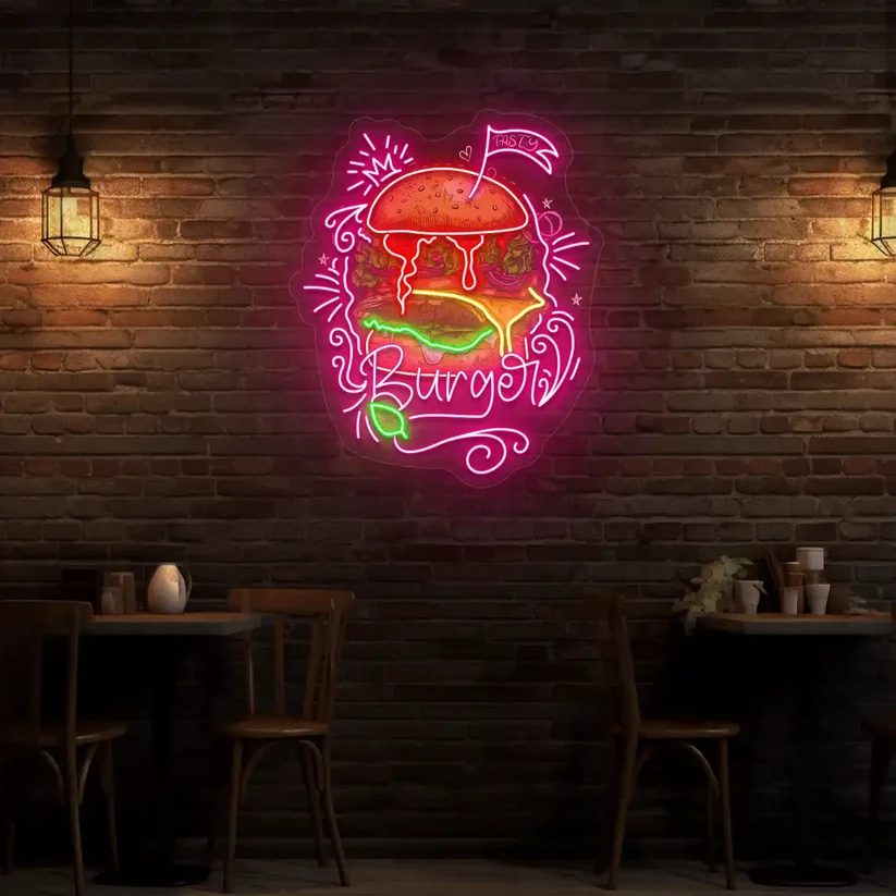 Burger Burst Neon Sign